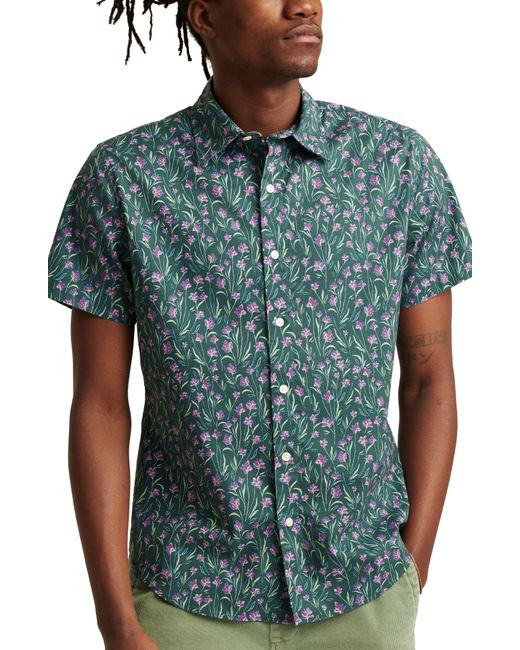 Bonobos Green Riviera Floral Short Sleeve Stretch Cotton Button-up Shirt for men