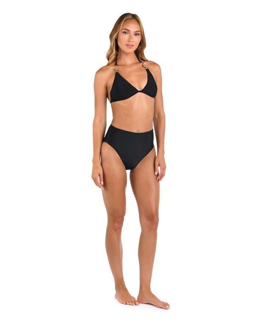 L'Agence Black Annabelle Solids Triangle Bikini Top