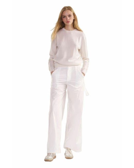 Cynthia Rowley White Elea Wool Cashmere Sweater