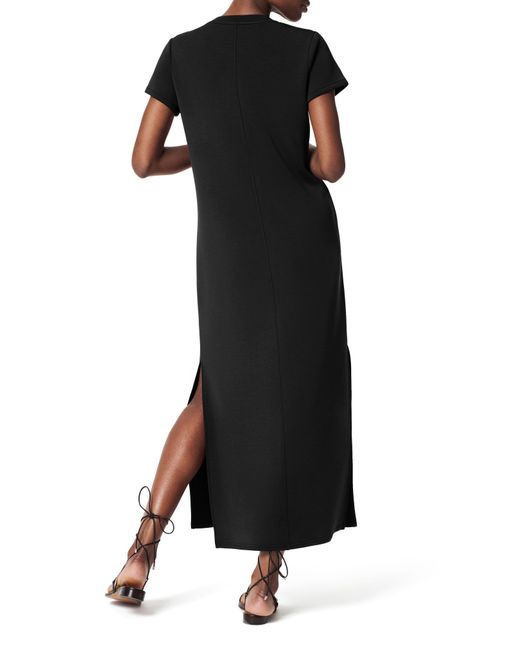 Spanx Black Spanx Airessentials Stripe Side Slit Maxi Dress