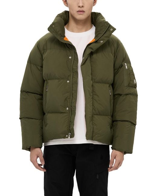 Alpha Style Green Leverett Cropped Down Puffer