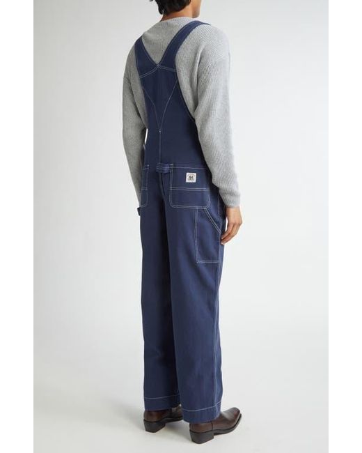 Bode Blue Knolly Brook Cotton Twill Overalls for men