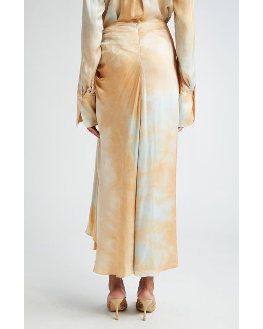 A.L.C. Natural A. L.c. Grace Tie Dye Satin Skirt