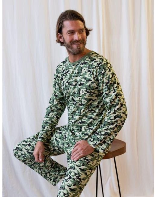 Leveret Green Loose Fit Cotton Matching Family Holiday Pajamas, Classic & Geometric Patterns for men