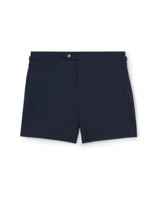 Reiss Blue Sun Solid Side Adjuster Swim Trunks for men