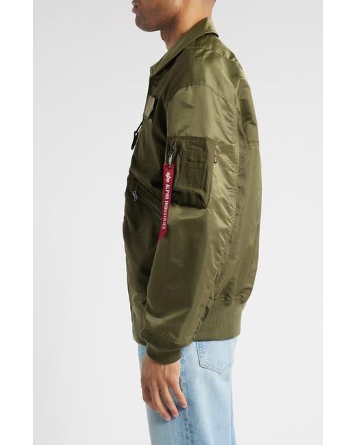 Alpha Industries Green Cwu 36/P Mod Mixed Media Jacket for men