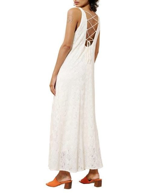FRNCH White Eliza Strappy Back Cotton Blend Maxi Sundress