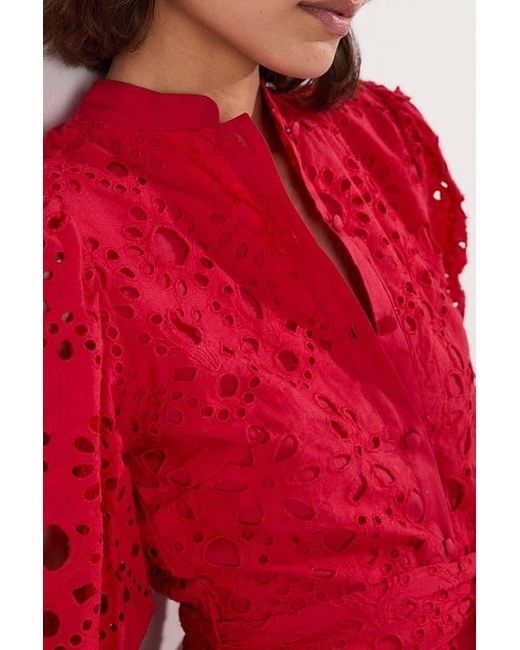 Karen Millen Red Woven Tie Waist Mini Dress