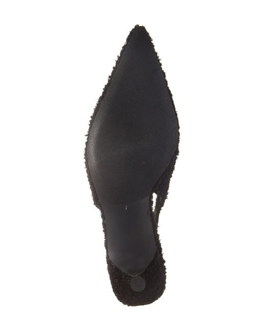 Jeffrey Campbell Black Persona Faux Shearling Pointed Toe Slingback Pump