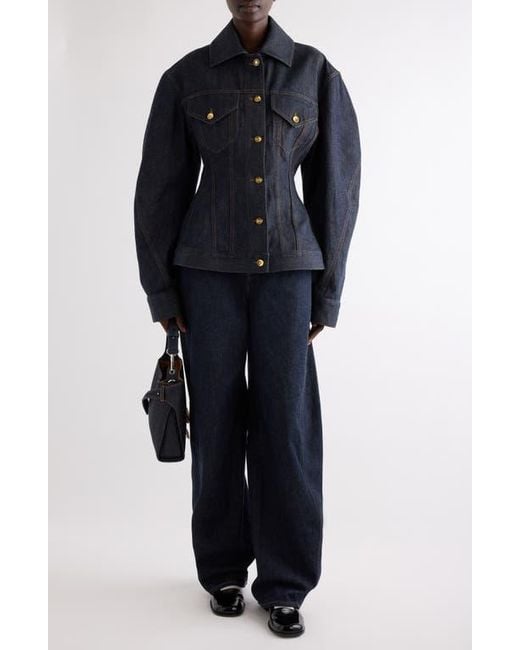 Givenchy Blue Cocoon Waisted Denim Jacket