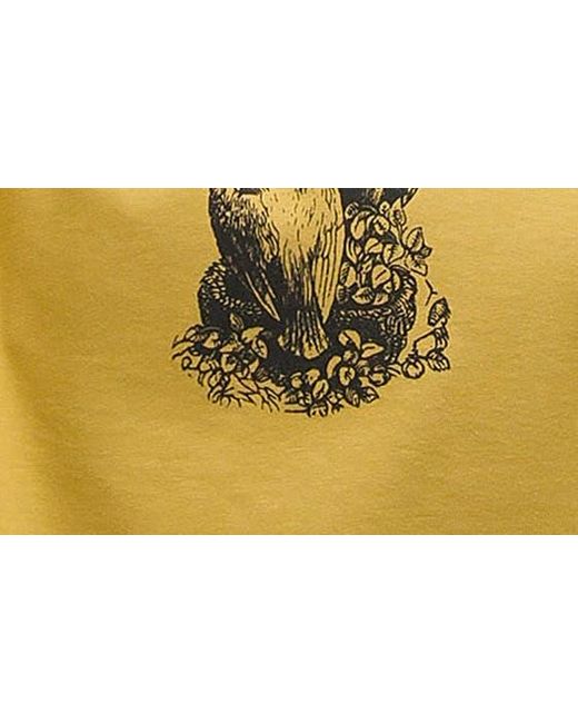 Topman Yellow Extreme Oversize Dove Graphic T-shirt for men