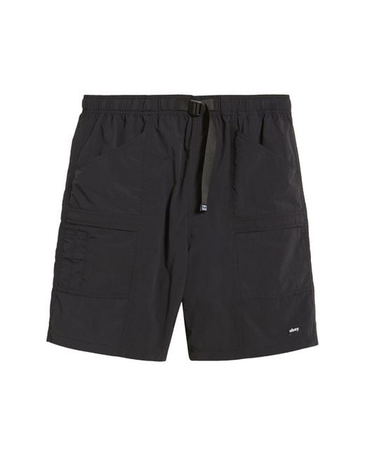 Obey Blue Route Belted Nylon Shorts for men