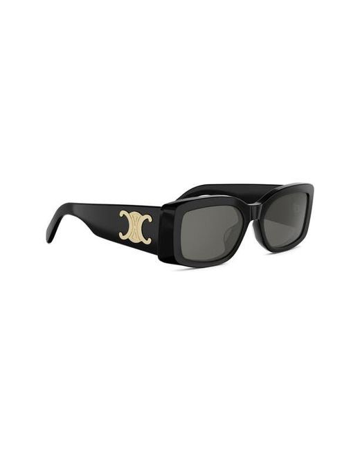 Céline Black Triomphe 53Mm Rectangular Sunglasses
