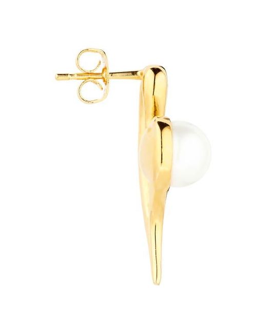 Oscar de la Renta Metallic Small Heart Faux Earrings