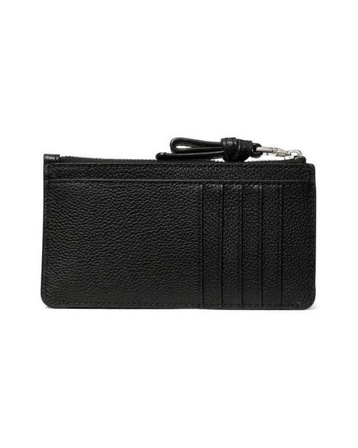 Kate Spade Black Loop Pebbled Leather Card Case