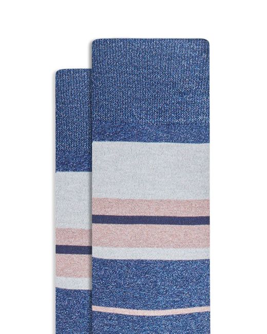 Bugatchi Blue Stripe Dress Socks for men