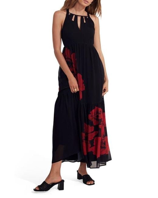 Mint Velvet Blue Floral Keyhole Maxi Dress