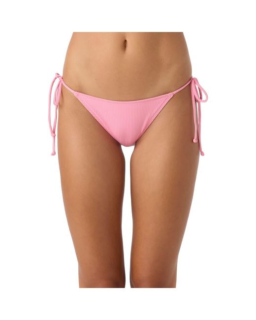 O'neill Sportswear Pink Saltwater Solids Maracas Rib Side Tie Bikini Bottoms