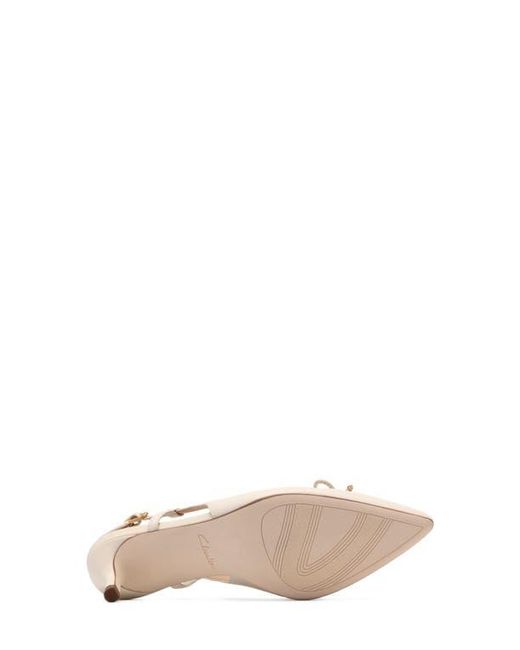 Clarks Natural Zarey Bow Pointed Toe Slingback Pump