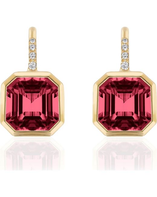 Goshwara Red Gossip Asscher-Cut Semiprecious Stone & Diamond Drop Earrings
