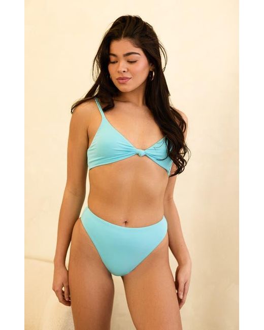 Dippin' Daisy's Blue Seashore High Waist Cheeky Bikini Bottom