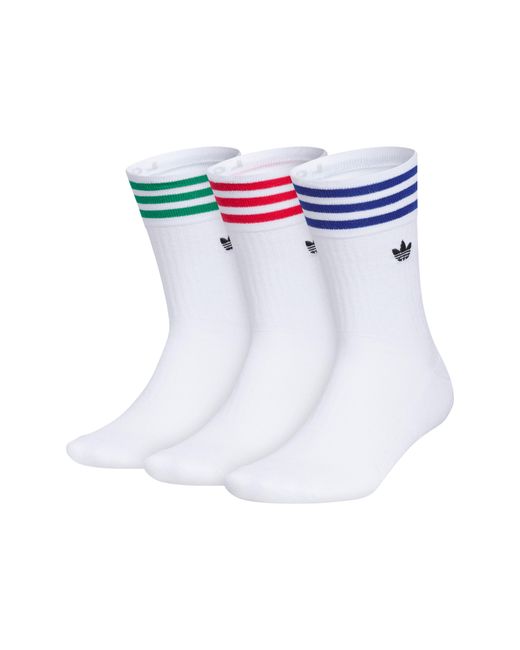 Adidas White Assorted 3-Pack Roller 3.0 Crew Socks