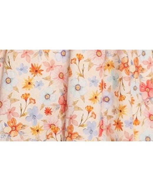 Petal & Pup Natural Wisteria Floral Sleeveless Midi Dress
