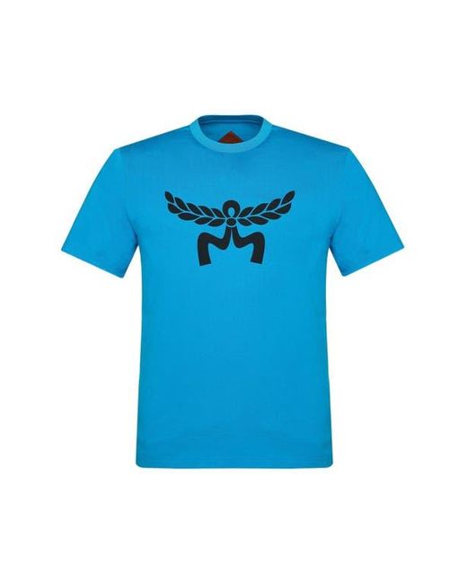 MCM Blue Laurel Logo Print T-Shirt