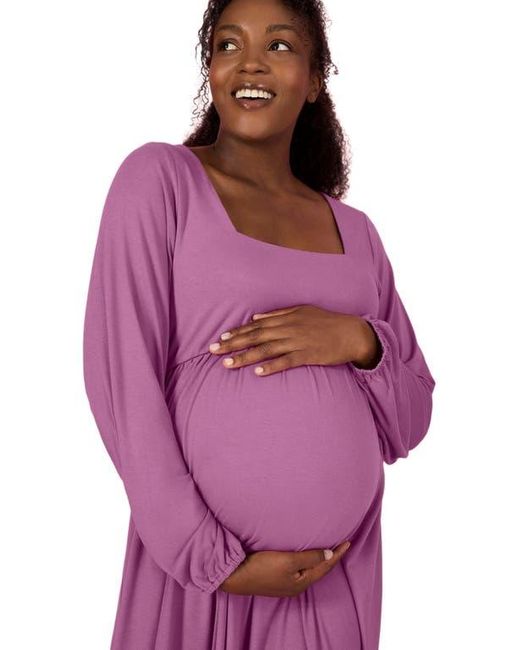 Motherhood Maternity Purple Long Sleeve Empire Waist Maxi Dress