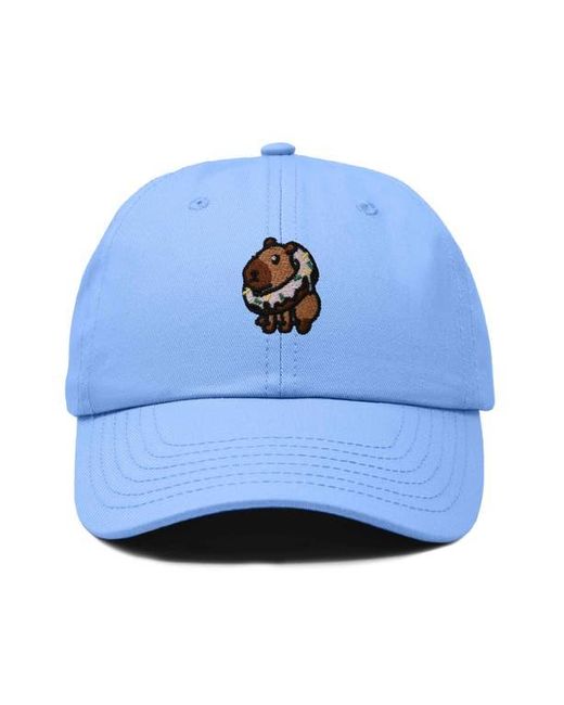 Alix Blue Capybara Donut Embroidered Cap for men