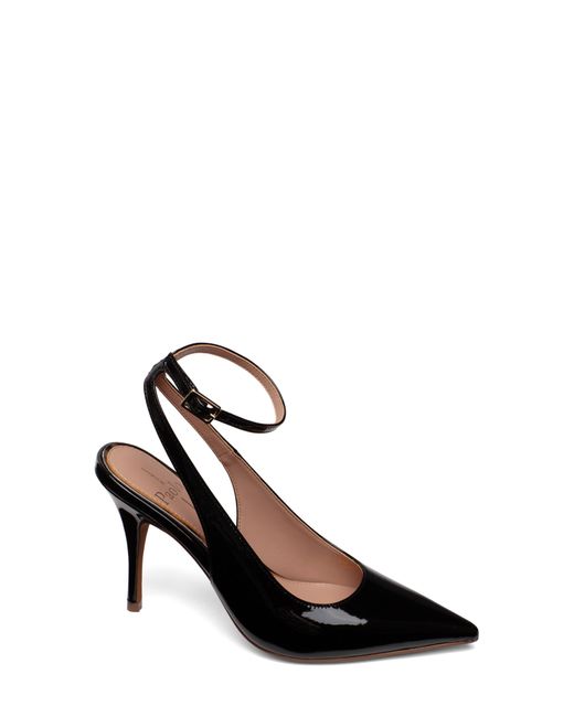 Linea Paolo Ankle Strap Pointed Toe Pump in Black | Lyst