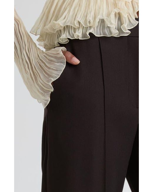 Alexander McQueen Black Pleated Wool Trousers