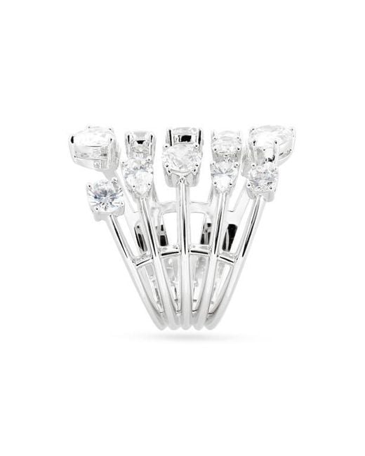 Nadri Women's Metallic Hollywood Multi Row Cubic Zirconia Ring