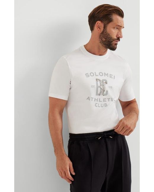 Brunello Cucinelli White Jersey T-Shirt for men