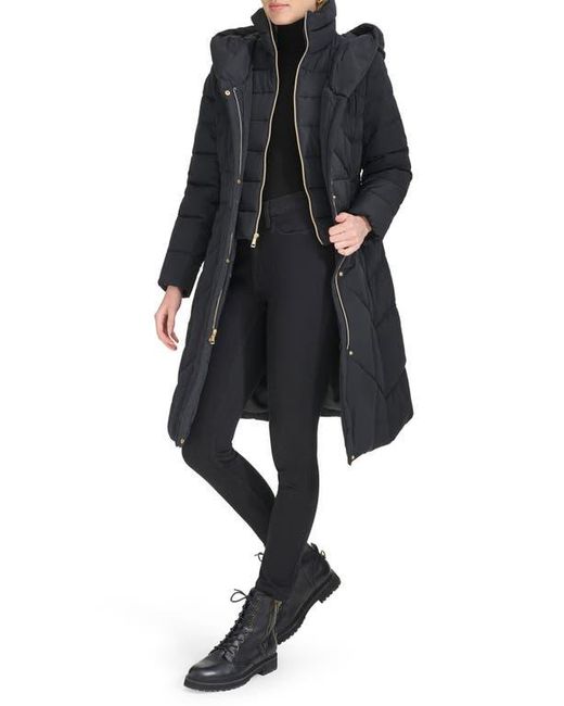 Cole haan women's taffeta down double breasted zip front coat discount