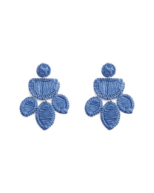 Mango Blue Raffia Drop Earrings