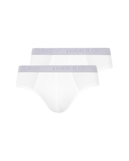 Hanro White Cotton Essentials 2-Pack Cotton Briefs for men