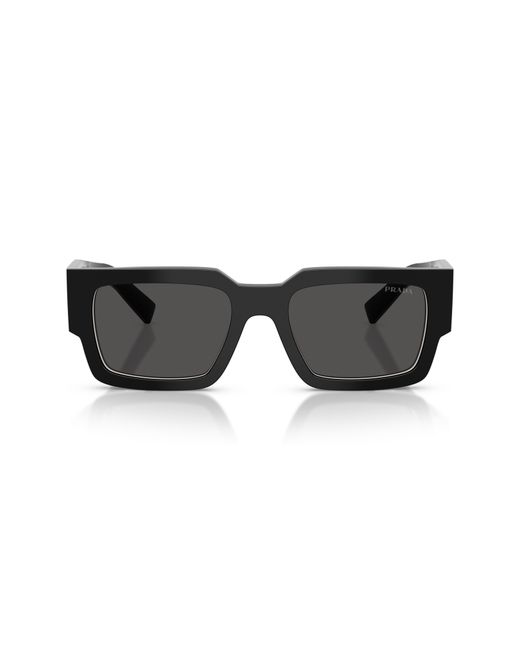 Prada Black 55Mm Rectangular Sunglasses for men