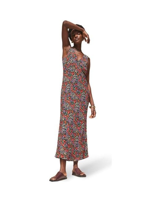 Ro&zo Brown Sleeveless Ditsy V-Neck Midi Dress