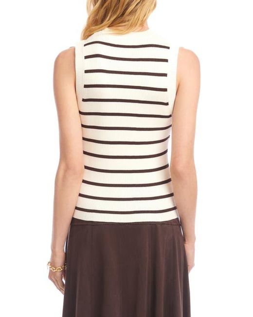 Karen Kane Natural Stripe Rib Sweater Tank