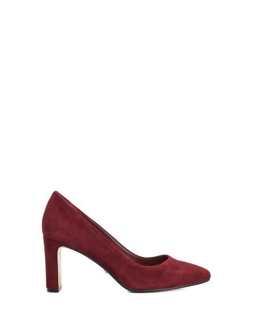 Dune Red Arriving Block Heel Pump