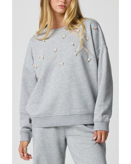Florence By Mills Gray Rosette Oversize Pullover