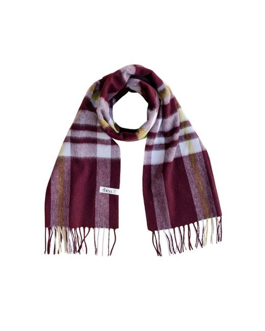 TBCo Purple Lambswool Geomteric Pattern Oversized Scarf