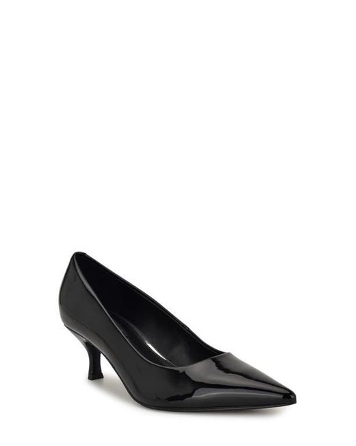 Nine West Black Sisko Pointed Toe Kitten Heel Pump
