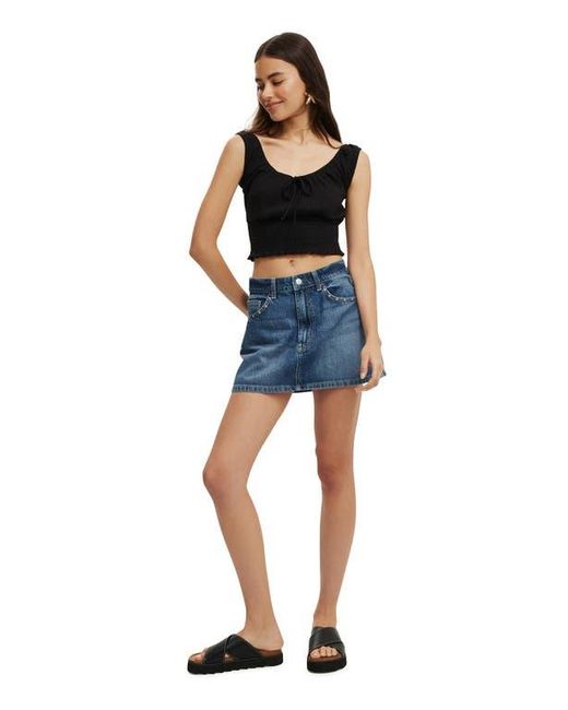Cotton On Black Chloe Shirred Short Sleeve Top
