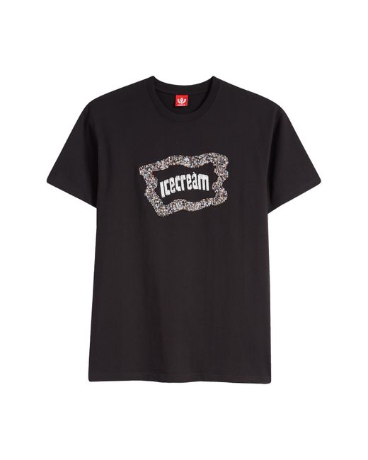 ICECREAM Black Flag Cotton Graphic T-shirt for men