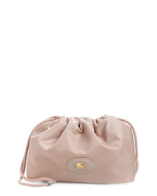 バッグ・カバンその他 Burberry HORSESHOE REVERSIBLE POCHETTE WITH COULISSE Burberry Horseshoe Reversible Drawstring Pouch in Pink | Lyst
