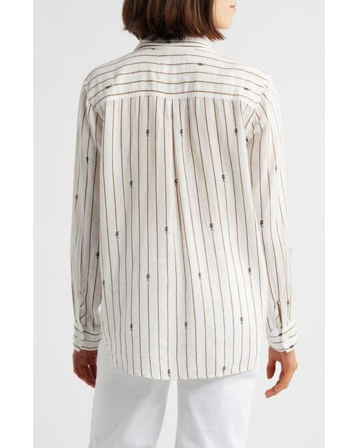 Rails White Charli Linen Blend Button-Up Shirt
