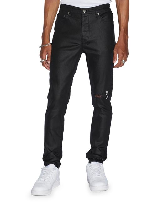 Ksubi Black Chitch Waxed Denim Skinny Jeans for men