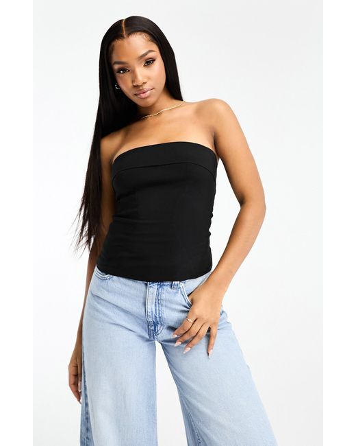 ASOS Bengaline Bandeau Corset Top in Blue Lyst